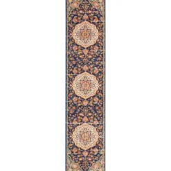 Kirklands Home Area Rugs|Navy & Multi Floral Medallion Runner
