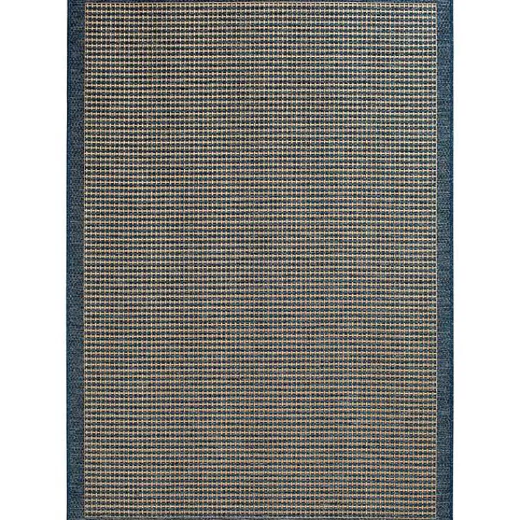 Kirklands Home Outdoor Rugs|Navy Adelaide Woven Outdoor Area Rug, 7x9 Blue