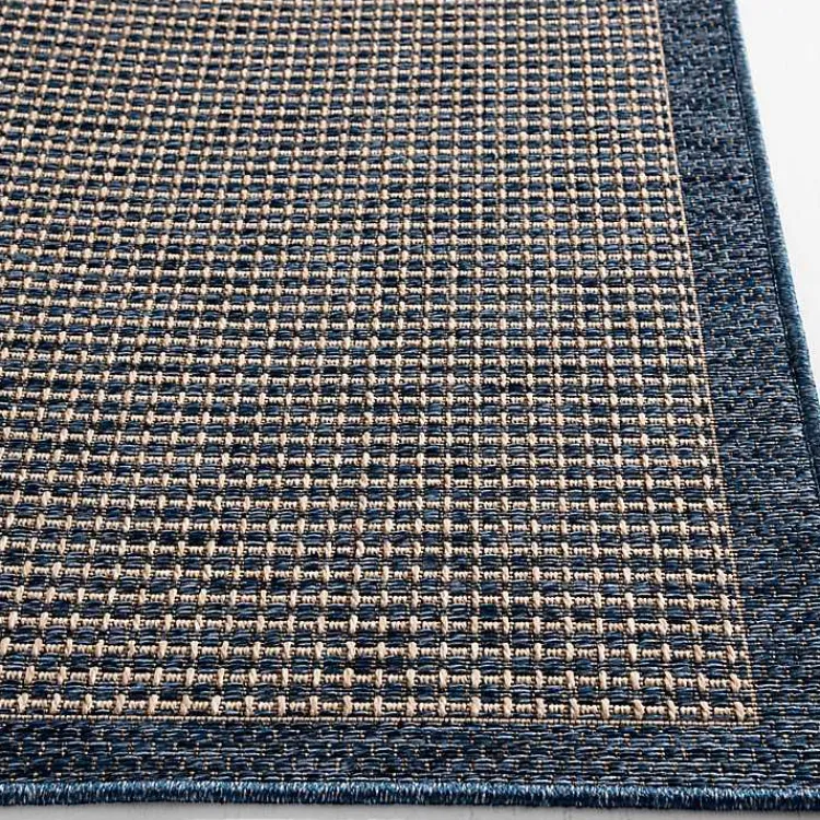 Kirklands Home Outdoor Rugs|Navy Adelaide Woven Outdoor Area Rug, 7x9 Blue