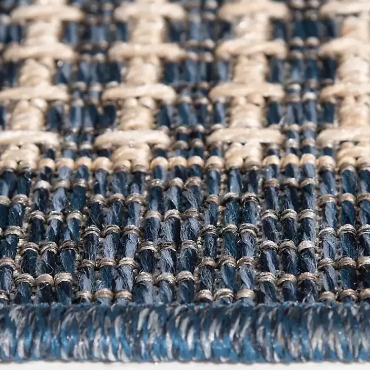 Kirklands Home Outdoor Rugs|Navy Adelaide Woven Outdoor Area Rug, 7x9 Blue