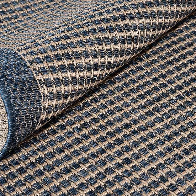 Kirklands Home Outdoor Rugs|Navy Adelaide Woven Outdoor Area Rug, 7x9 Blue