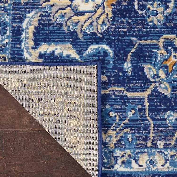 Kirklands Home Area Rugs|Navy and Beige Botanical Area Rug, 7x9