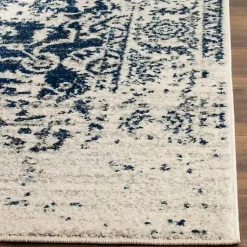 Kirklands Home Area Rugs|Navy and Cream Madison Distressed Area Rug, 8x10