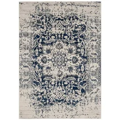 Kirklands Home Area Rugs|Navy and Cream Madison Distressed Area Rug, 6x9