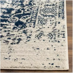 Kirklands Home Area Rugs|Navy and Cream Madison Distressed Area Rug, 6x9