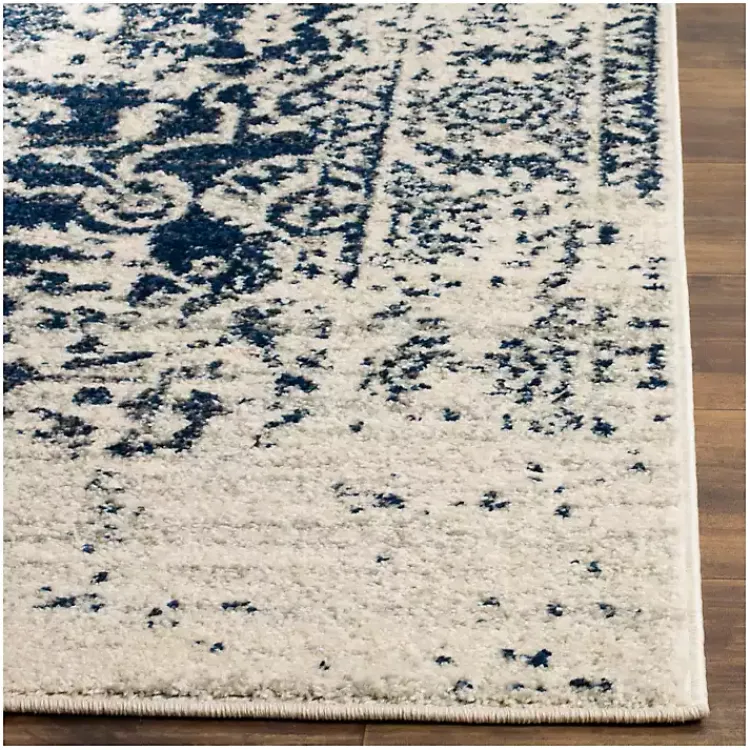 Kirklands Home Area Rugs|Navy and Cream Madison Distressed Area Rug, 6x9