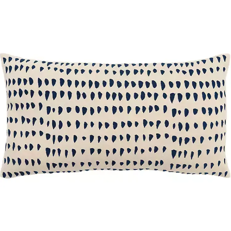 Outlet Navy and Natural Animal Patterned Lumbar Pillow Pillows