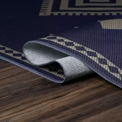 Kirklands Home Area Rugs|Navy and Tan Kilim Washable Area Rug, 5x7