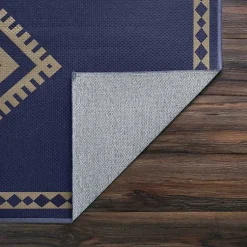 Kirklands Home Area Rugs|Navy and Tan Kilim Washable Area Rug, 5x7