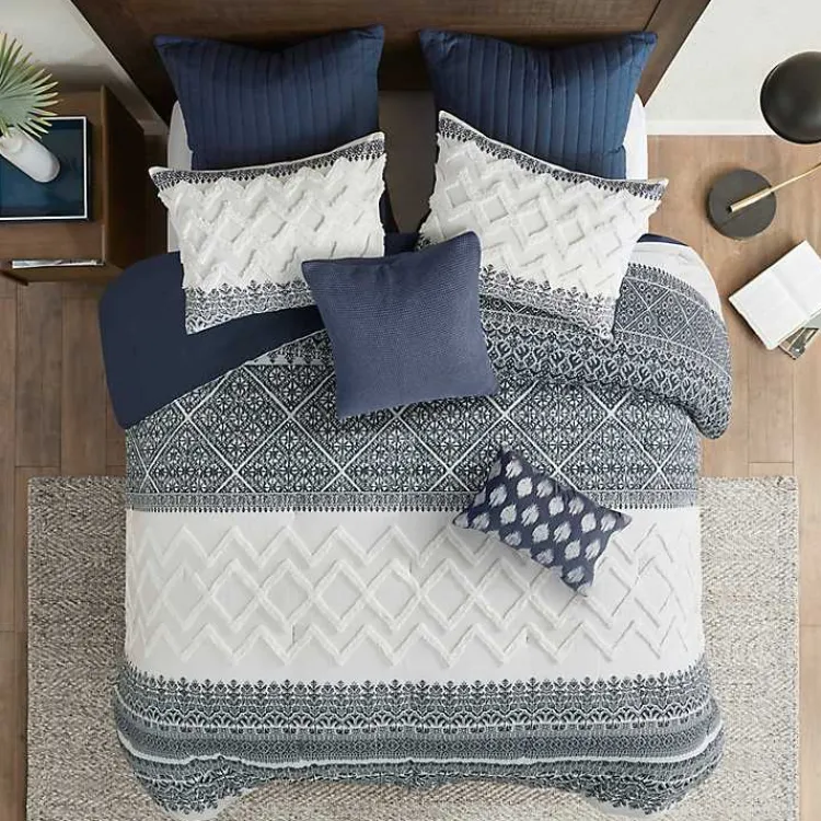 Kirklands Home Comforters|Navy and White 3-pc. Full/Queen Comforter Set