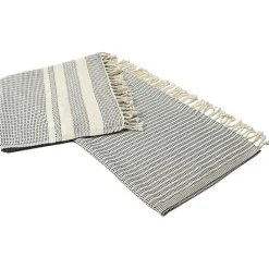 Hot Navy and White Stripes Cotton Throw Blankets & Throws