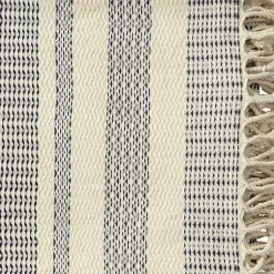 Hot Navy and White Stripes Cotton Throw Blankets & Throws
