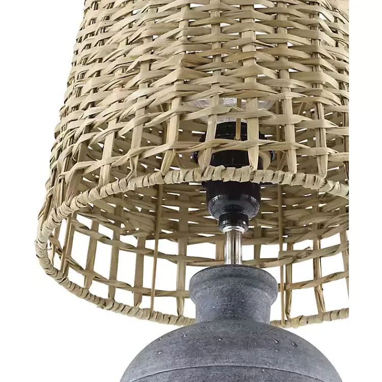 Kirklands Home Table Lamps|Navy Ceramic 2-pc. Lamps with Seagrass Shades Blue