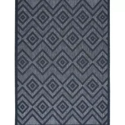 Kirklands Home Outdoor Rugs|Navy Diamond Indoor/Outdoor Area Rug, 4x6 Blue