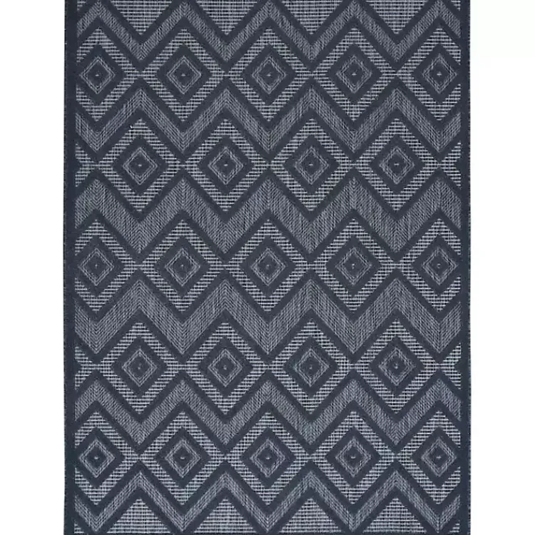 Kirklands Home Outdoor Rugs|Navy Diamond Indoor/Outdoor Area Rug, 4x6 Blue