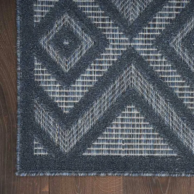 Kirklands Home Outdoor Rugs|Navy Diamond Indoor/Outdoor Area Rug, 4x6 Blue