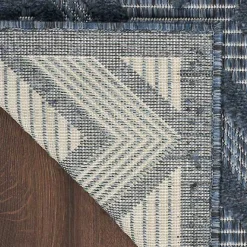 Kirklands Home Outdoor Rugs|Navy Diamond Indoor/Outdoor Area Rug, 5x7 Blue