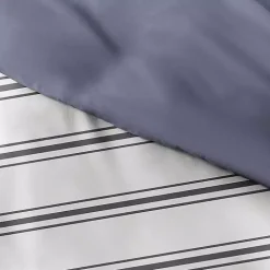 Kirklands Home Duvets|Navy Blue Echo Stripe 3-pc. King Duvet Cover Set