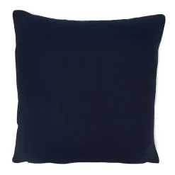 Hot Navy Embroidered Shell Throw Pillow Pillows