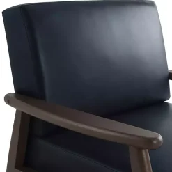 Kirklands Home Accent Chairs|Navy Faux Leather Ambon Accent Chair Blue