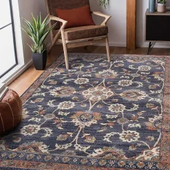 Kirklands Home Area Rugs|Navy Floral Area Rug, 5x8 Blue