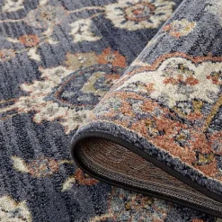 Kirklands Home Area Rugs|Navy Floral Runner Blue
