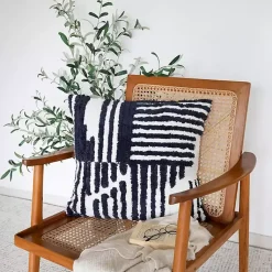 Online Navy Geometric Shag Throw Pillow Pillows