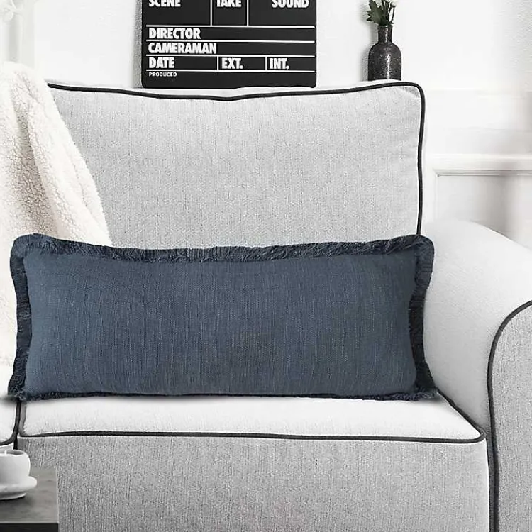 Best Navy Handwoven Appen Lumbar Pillow Pillows