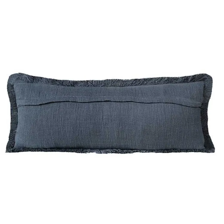 Best Navy Handwoven Appen Lumbar Pillow Pillows