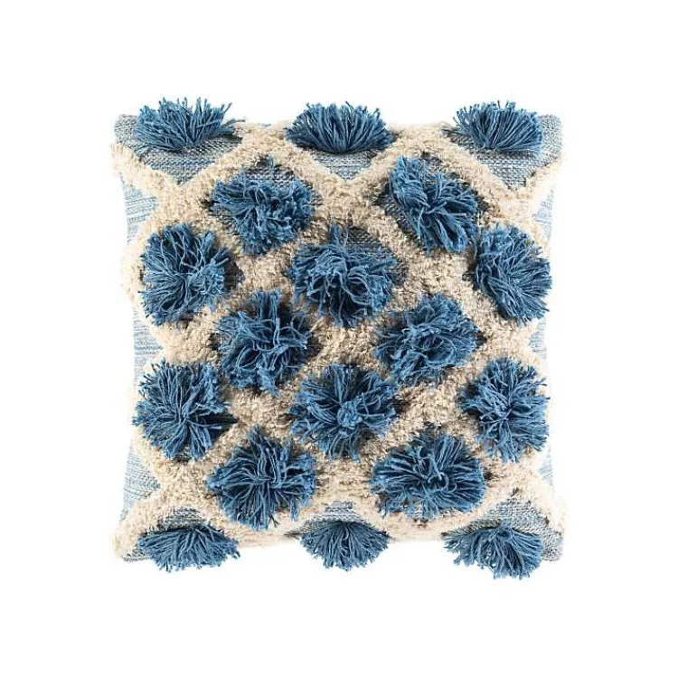 Outlet Navy Pom Pom Pillow Pillows