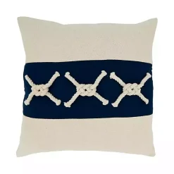 Online Navy Rope Knots Throw Pillow Pillows