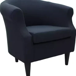 Kirklands Home Accent Chairs|Navy Rounded Accent Chair Blue