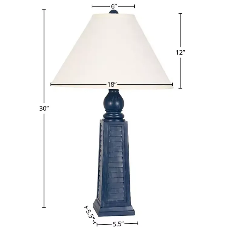Kirklands Home Table Lamps|Navy Shutter Table Lamps, Set of 2 Blue