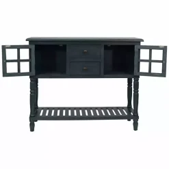 Kirklands Home Console Tables|Navy Slatted Windowpane Console Table Blue