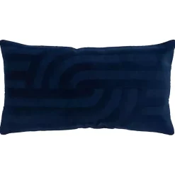 Best Navy Velvet Abstract Stripe Lumbar Pillow Pillows