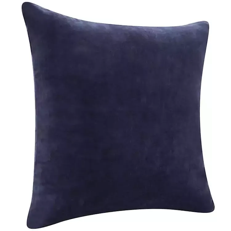 Navy Velvet Handmade Throw Pillow Pillows