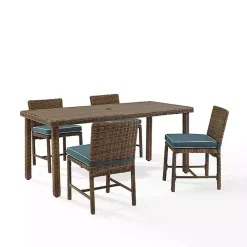Kirklands Home Outdoor Dining|Navy Blue Wicker 5-pc. Outdoor Dining Set