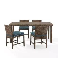 Kirklands Home Outdoor Dining|Navy Blue Wicker 5-pc. Outdoor Dining Set