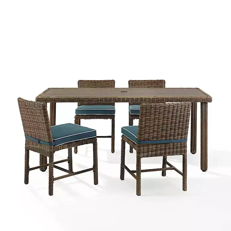 Kirklands Home Outdoor Dining|Navy Blue Wicker 5-pc. Outdoor Dining Set