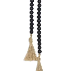 Navy Wood Bead Tassel Garland Decorative Accents