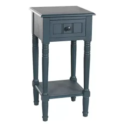 Kirklands Home Accent & End Tables|Navy Wood Square Hampton Accent Table Blue