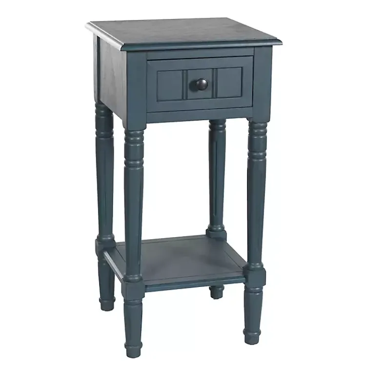 Kirklands Home Accent & End Tables|Navy Wood Square Hampton Accent Table Blue