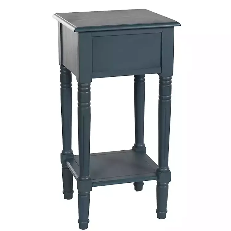 Kirklands Home Accent & End Tables|Navy Wood Square Hampton Accent Table Blue