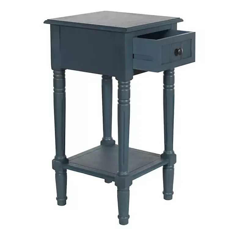 Kirklands Home Accent & End Tables|Navy Wood Square Hampton Accent Table Blue