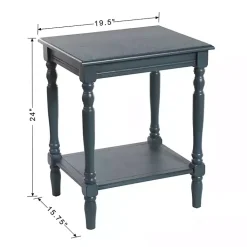 Kirklands Home Accent & End Tables|Navy Wood Sybil Accent Table Blue