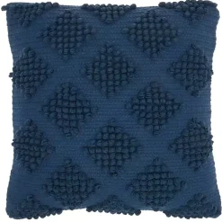 Discount Navy Woven Diamond Pillow Pillows