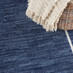 Kirklands Home Outdoor Rugs|Navy Bordered Indoor/Outdoor Area Rug, 5x7