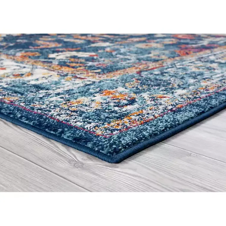 Kirklands Home Area Rugs|Navy Bordered Pattern Area Rug, 7x9