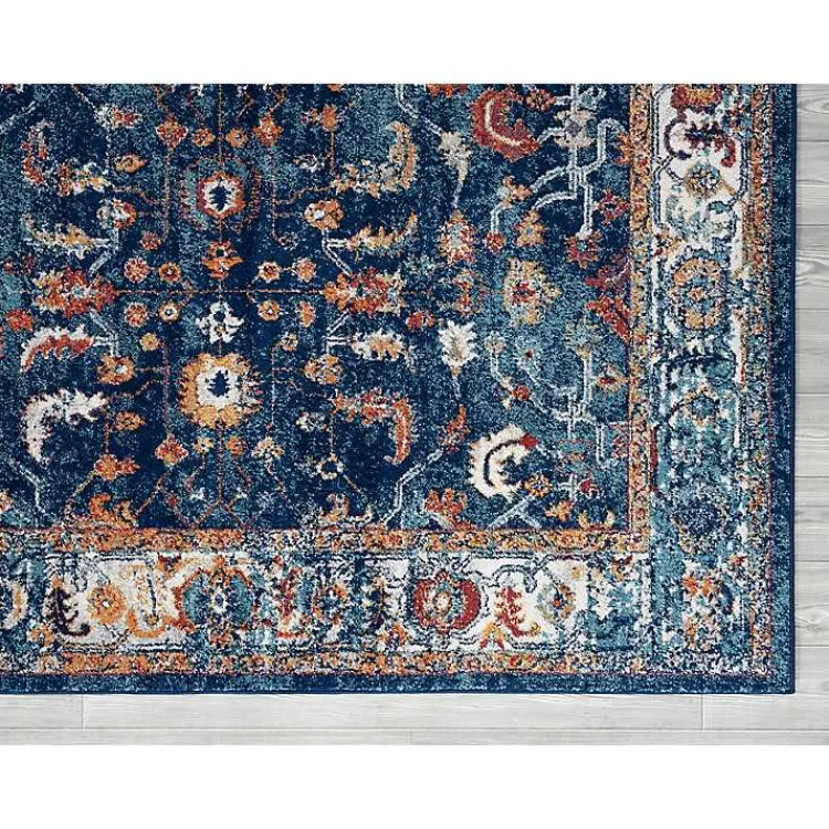 Kirklands Home Area Rugs|Navy Bordered Pattern Area Rug, 7x9