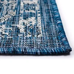 Kirklands Home Outdoor Rugs|Navy Botanical Hannah Indoor/Outdoor Rug, 4x7 Blue